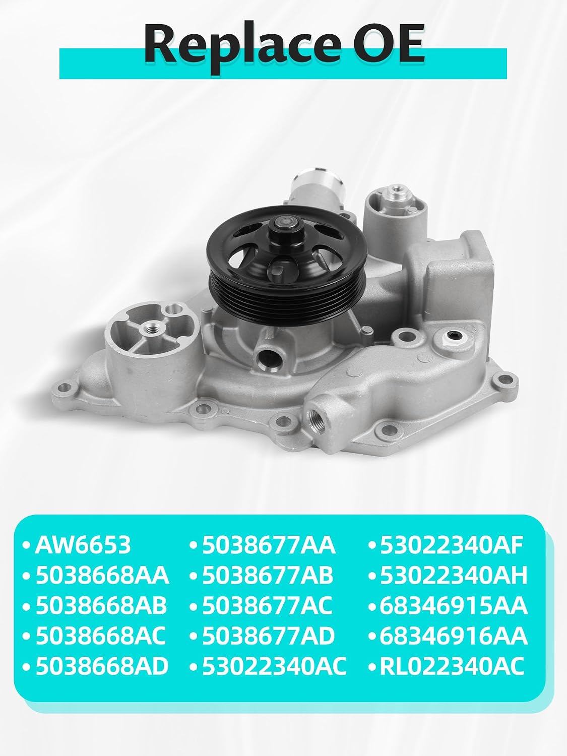 AW6653 Water Pump For Challenger, Charger, Durango, Grand Cherokee, 7L/6.4L