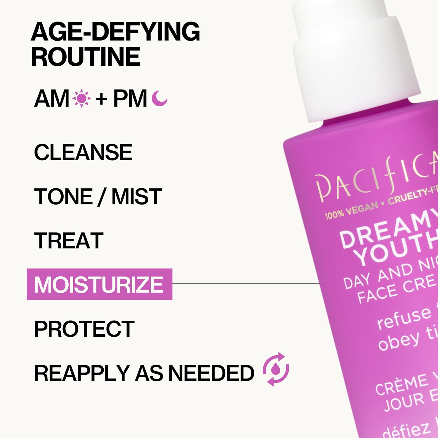 Face Moisturizer Lotion - Dreamy Youth Day & Night Face Cream, Daily Skincare, Grapeseed Oil, Peptides, Hydrating