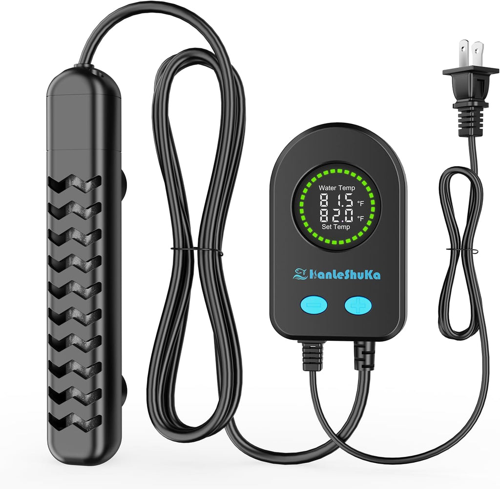 100W Submersible Fish Tank Heater for 10-20 Gallon with Auto Shut-Off When Leaving Water—Aquarium Heater, Dry-Burn &