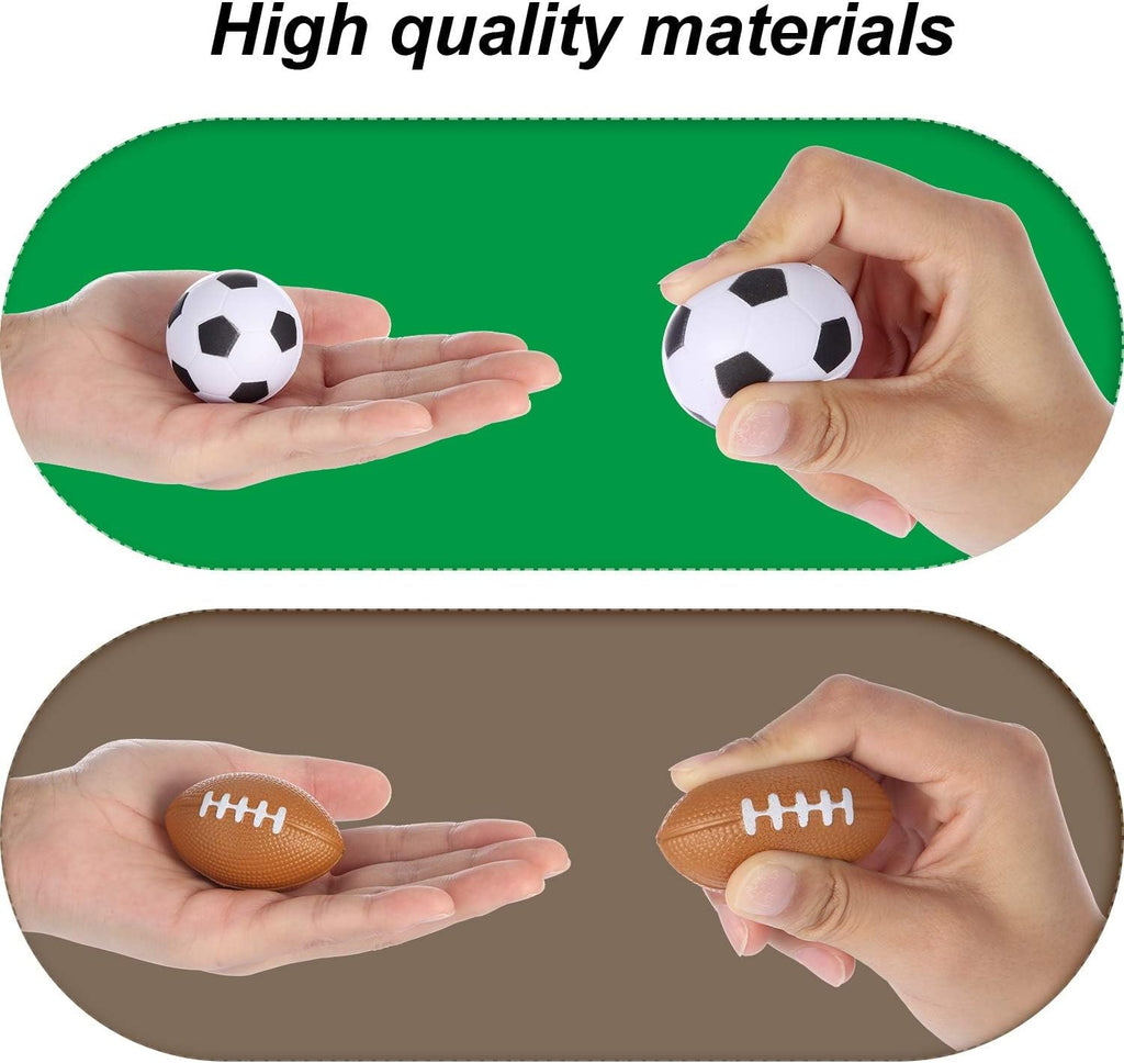 48 Pack Small Sports Stress Balls for Kids Mini Footballs Baseball Soccer Basketball Sports Party Favor Gifts Small