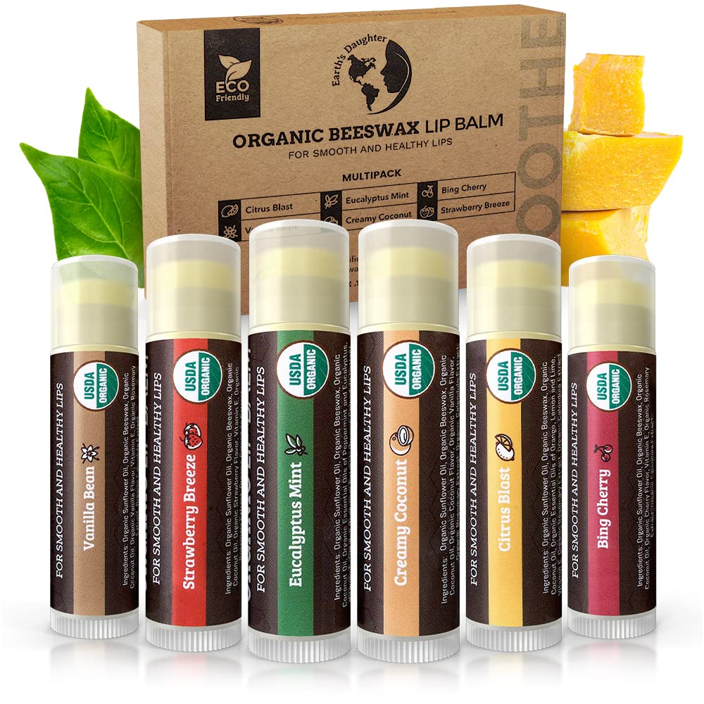 Organic Lip Balm - Moisturizing 6-Pack