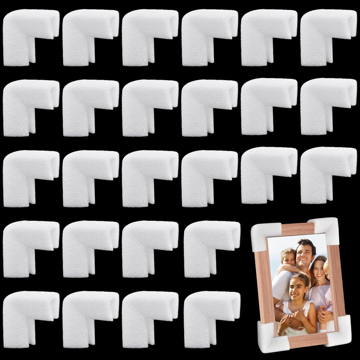 Photo Mirror TV Frame Corner Protectors for Moving, L-Shaped Foam Edge