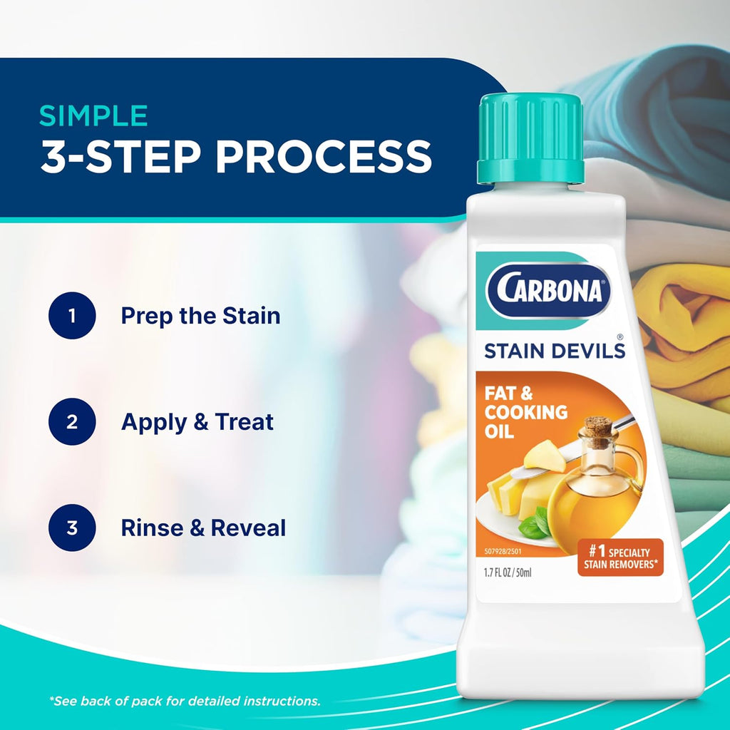Stain Devils #5 | Fat & Cooking Oil | Professional Strength Laundry Stain Remover | Multi-Fabric Cleaner | Safe