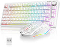K75 Wireless Keyboard and Mouse Combo,75% Membrane Side-Engraved Keyboard,Optical Gaming Mouse with 4800DPI,3