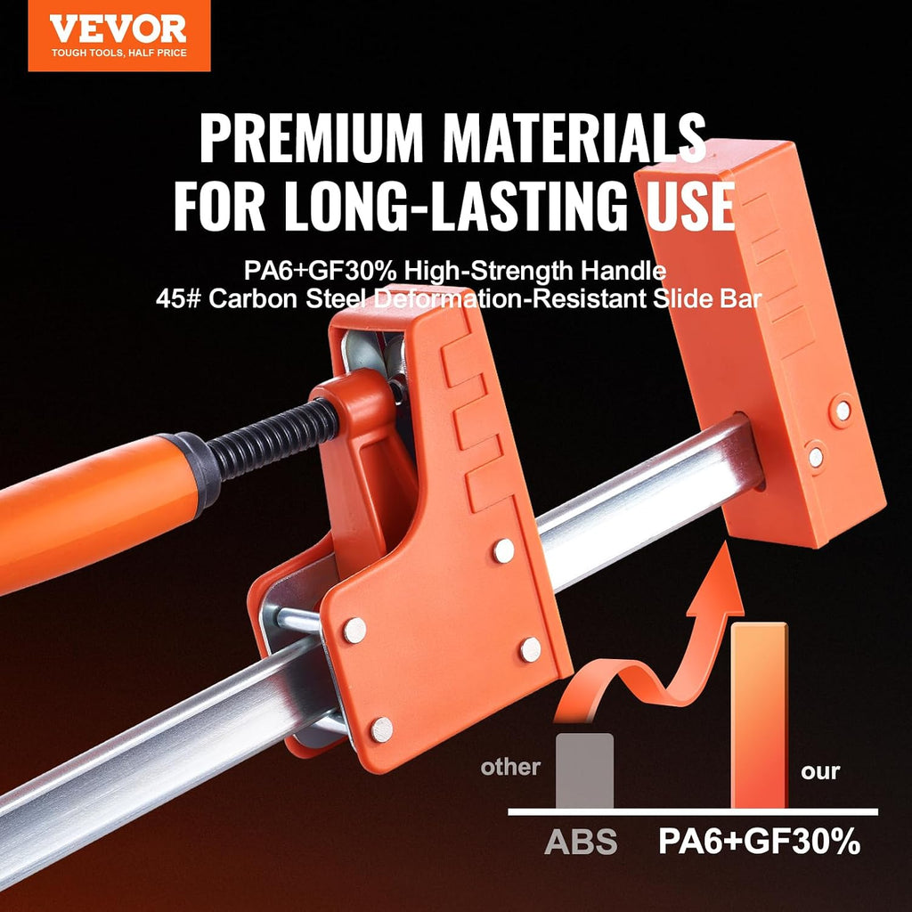 Bar Clamps for Woodworking, 2-Pack 50" Parallel Clamp Set, F Clamp with 1100 lbs Load Limit, Even Pressure
