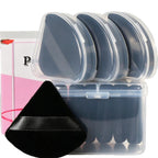 10Pcs Triangle Powder Puff Face Makeup,Setting,With Case,Black