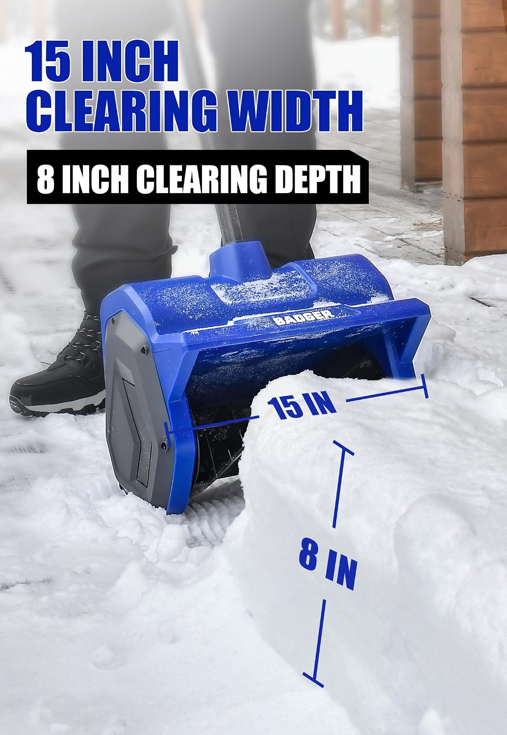 40V Cordless Electric Snow Shovel, 12-Inch Brushless | 12-in clearing width, up to 8-in snow depth, fixed forward