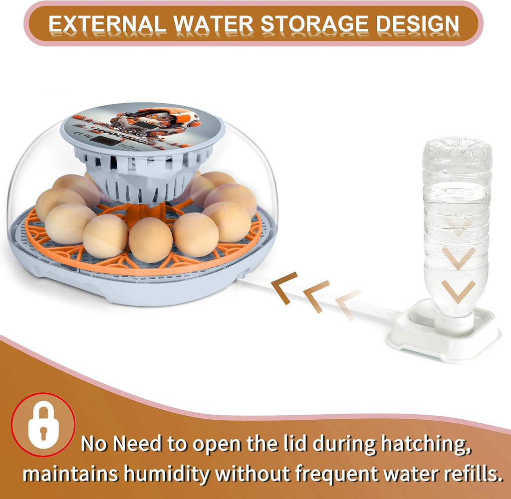 Smart Chicken Incubators for Hatching Eggs with Automatic Turner Small Poultry Duck Quail 12 Egg Incubator