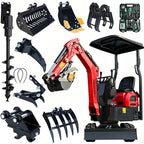 Mini Excavator, 1.2Ton Compact Digger, B&S Engine,EPA Certified,Tracked Excavator,9 Accessories,Includes Free Unloading