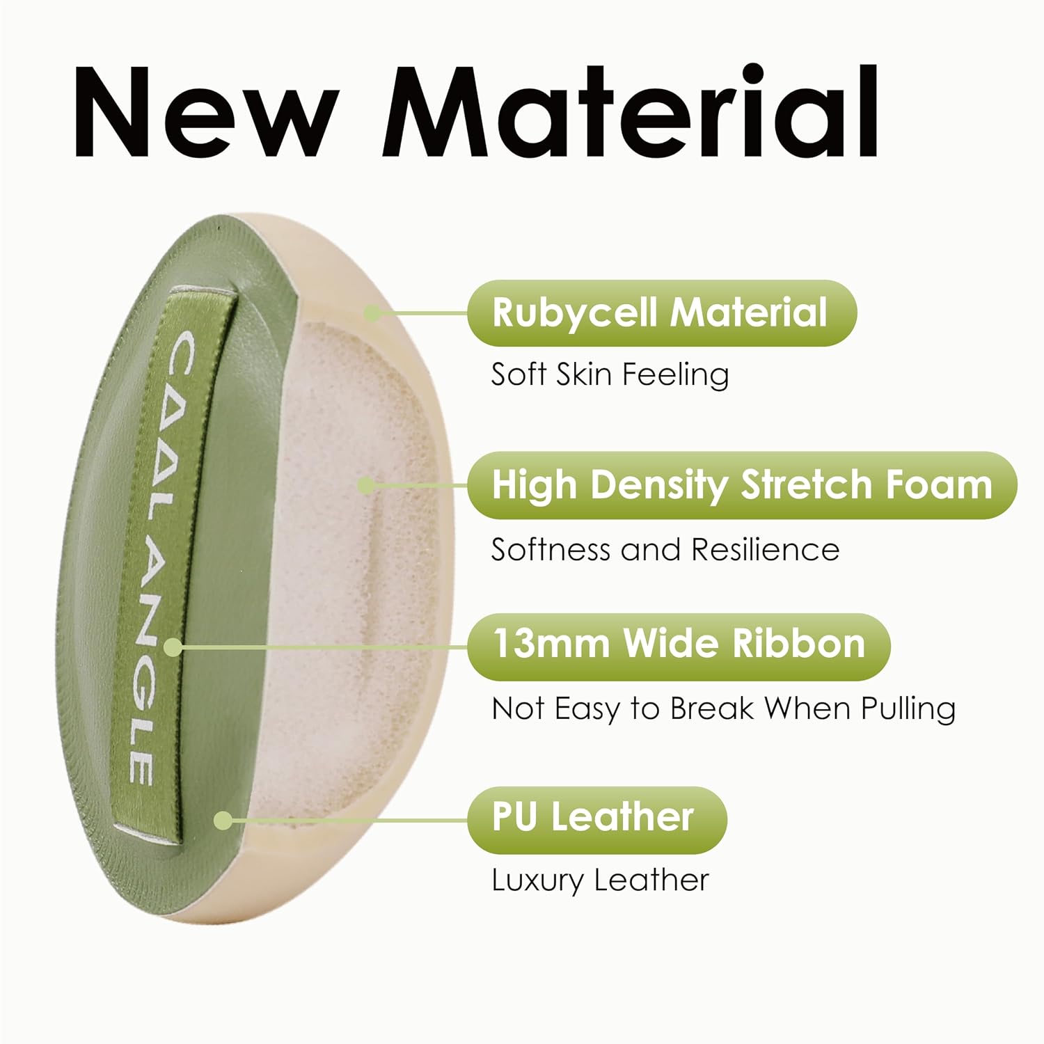 Makeup Blender Sponges, Latex-Free, 5Pcs Medium Green