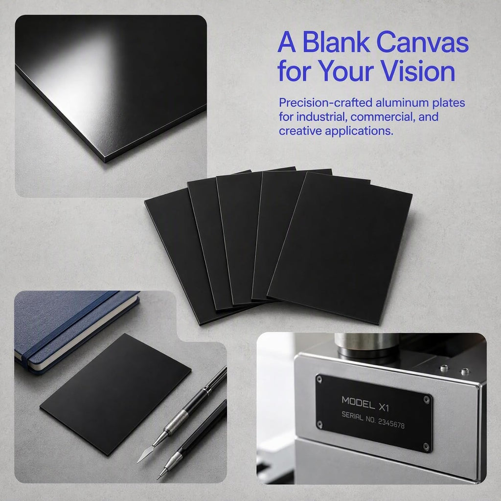 5Pcs Black Aluminum Sublimation Blanks for Engraving