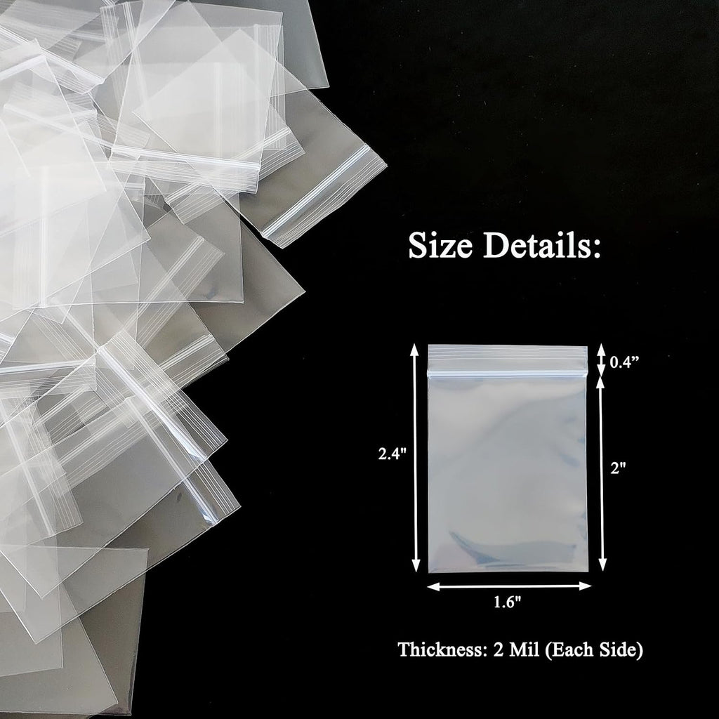 Small Plastic Bags 1" x 2" 500pcs for Tiny Items Storage & Packaging