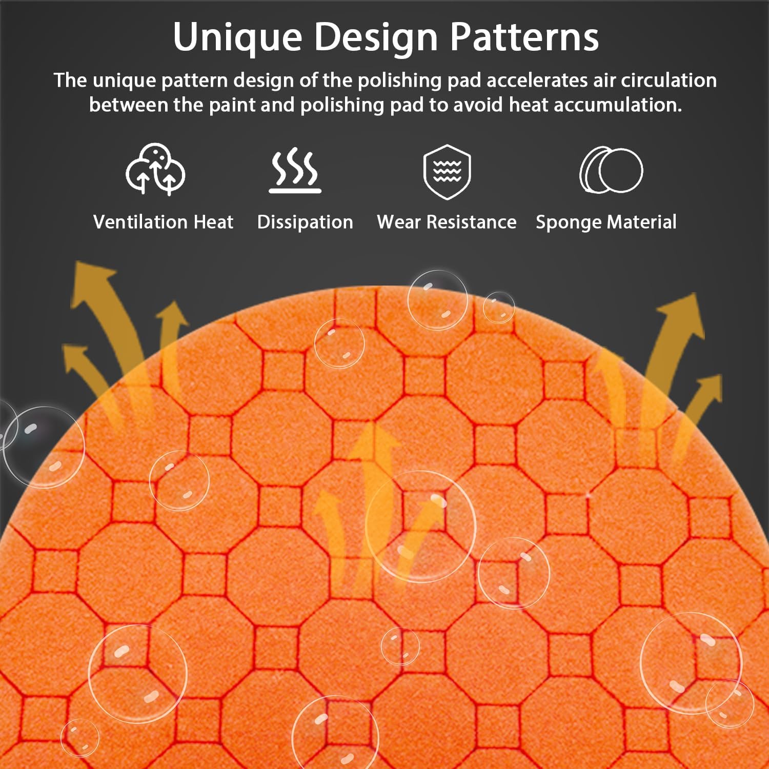 Buffing Polishing Pads, 5Pcs 5.5 Inch Face for 5 Inch Backing Plate Compound Buffing Sponge Pads with Hex Logic