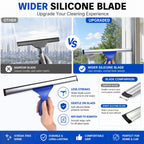 Window Squeegee Cleaning Kit with 60" Extension Pole & Rotatable Head