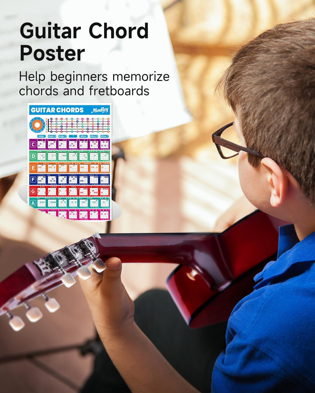 30" Acoustic Guitar for Beginners Kids Youth 1/4 Size Dreadnought Guitarra Acustica Kit with Chord Poster, Gig Bag