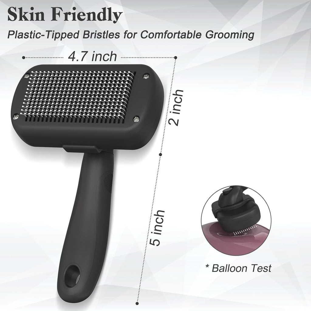 Self Cleaning Shedding Brush - Skin Friendly Grooming Tool for Dogs, Cats, and Puppies, Deshedding and Hair Removal