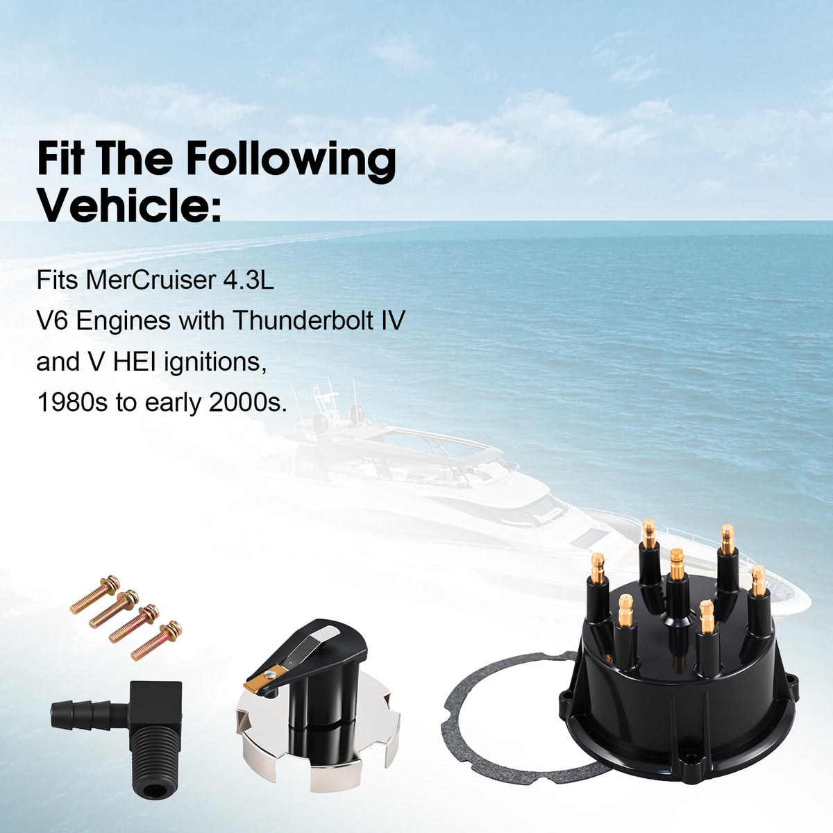 815407Q5 Distributor Cap & Rotor Kit for Mercruiser 4.3L V6