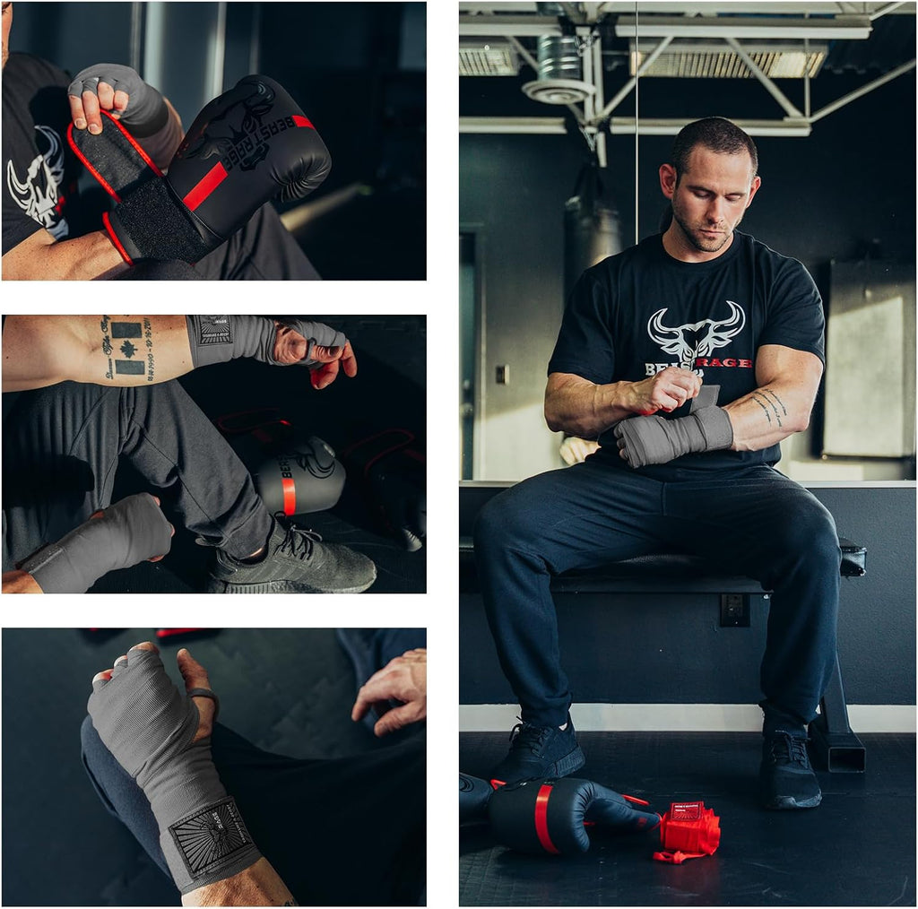 Boxing Hand Wraps for MMA Kickboxing Wrist Wraps Professional Adult 180" Semi-Elastic Martial Arts Inner Gloves Heavy