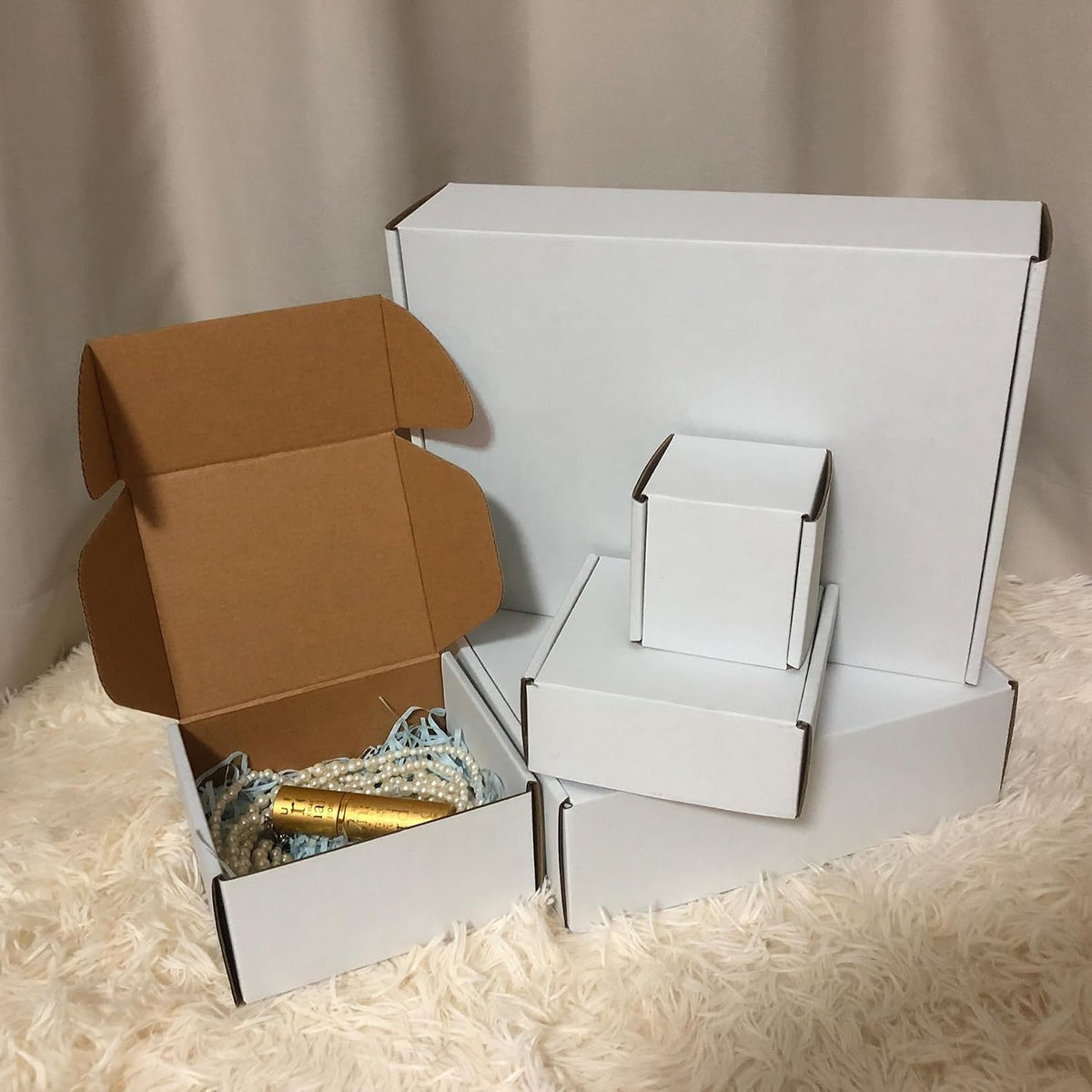 6x5x3 inch White Shipping Boxes 25 Pack,Small Gift Boxes,Bulk of Mailers