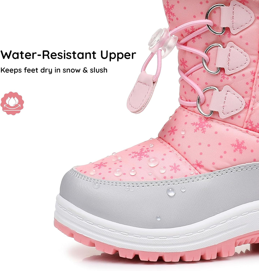 Kids Boys Girls Snow Boots Warm Winter Boots Water-resistant | Toddler/Little Kid,Water-Resistant,Side Zipper,Thick