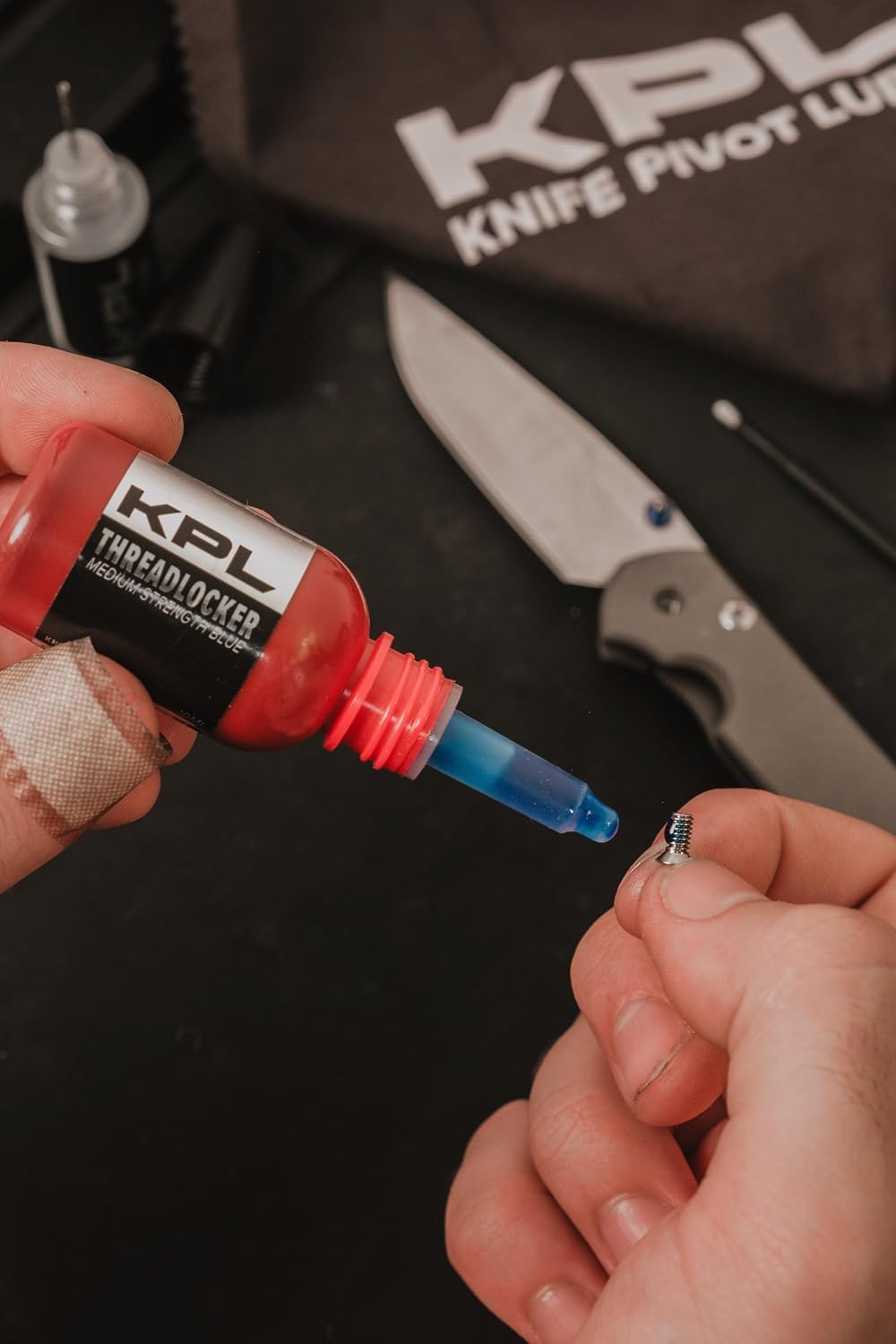 – Premium Knife & Gun Threadlocker - Medium-Strength Blue – Oil-Tolerant, Fast Curing – 10ml Precision Screw and Part