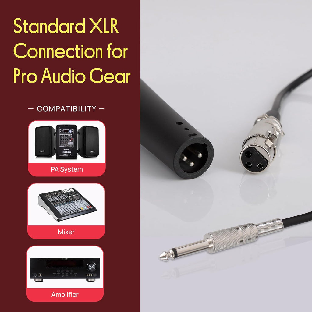 Professional Dynamic Vocal Microphone - Moving Coil Dynamic Cardioid Unidirectional Handheld Microphone with ON/OFF