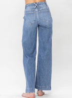 Women's High Waisted Wide Leg Straight Jeans