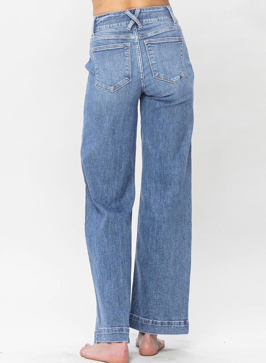 Women's High Waisted Wide Leg Straight Jeans