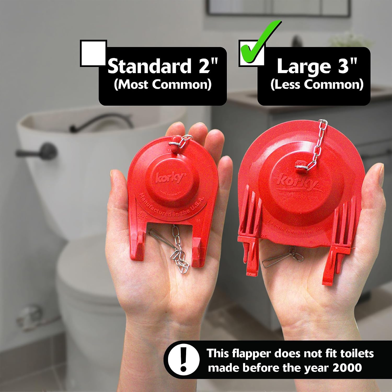 Large 3-Inch Complete Toilet Repair Kit- Fits Most Brands, NOT Kohler