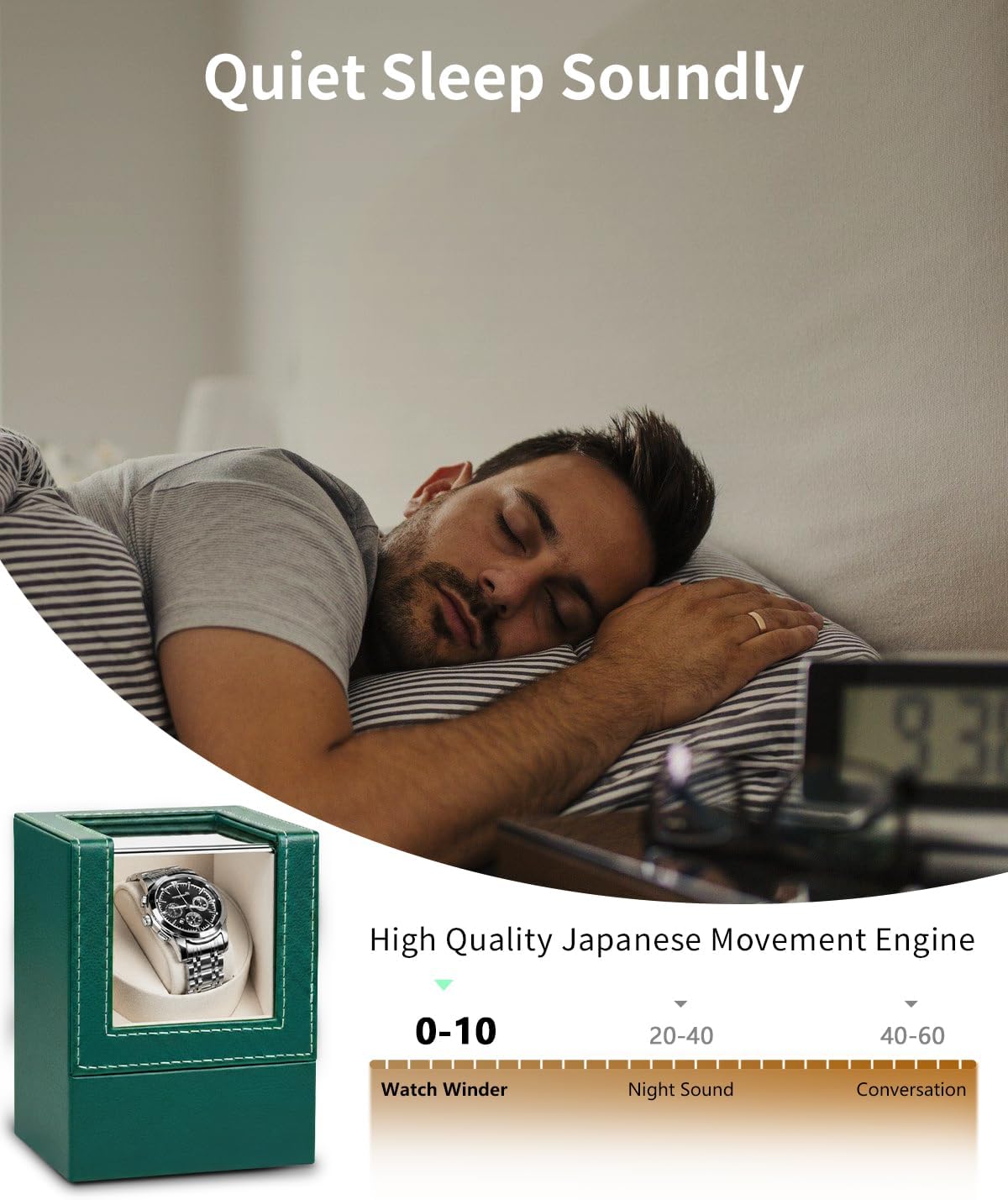 Watch Winder for Automatic Watches: Automatic Single Watch Winder Box | Japanese Quiet Motor, Anti-Magnetic Design