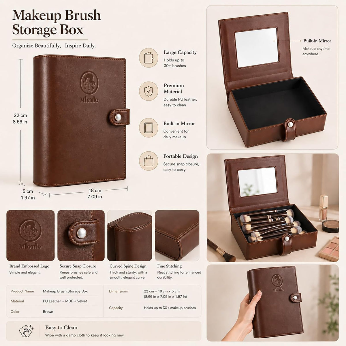 20-Piece Professional Makeup Brushes Set with Storage Case
