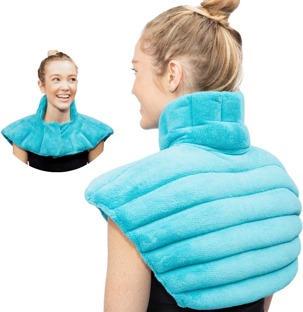 Microwave Heating Pad for Neck, Shoulders and Back - Heated Wrap & Microwavable Warmer Moist Heating Pad with