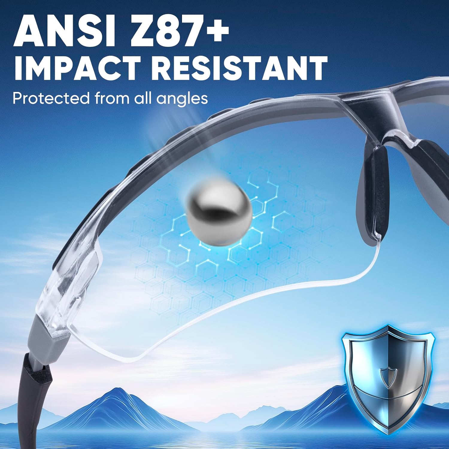 Anti-Fog Safety Glasses for Men and Women, ANSI Z87.1 Scratch Proof Eye Goggles with Adjustable Arms and UV Protection