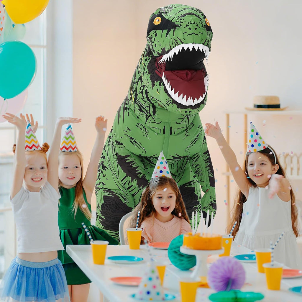 Inflatable Dinosaur Costume for Adult,Halloween Costumes T Rex Blow Up Costumes for Women Men,Funny Cosplay Party(Green)