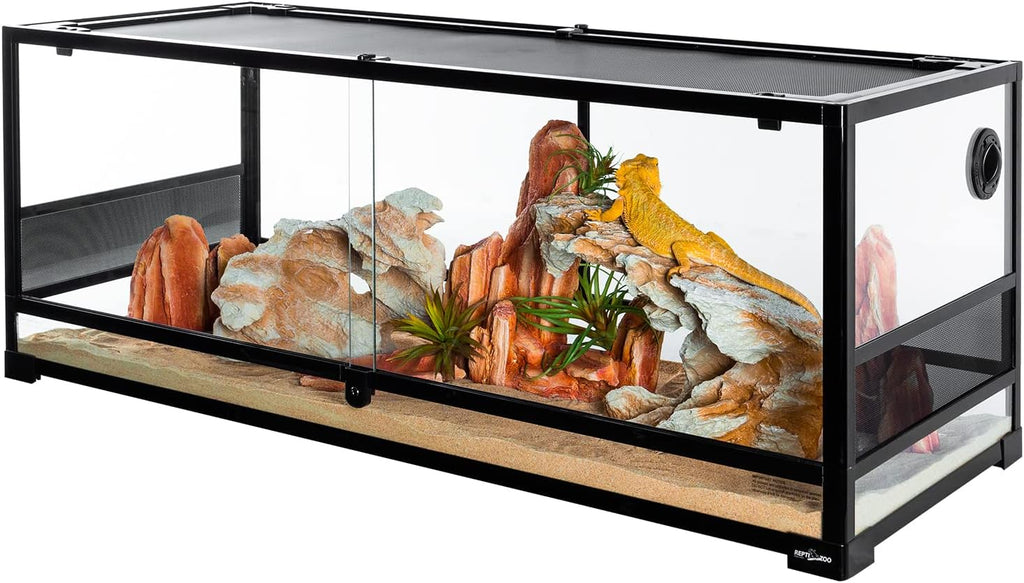 Reptile Tempered Glass Extra-Long Terrarium Habitats 48" x 18" x 18" Reptile Amphibians Large Enclosure for