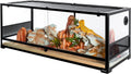 Reptile Tempered Glass Extra-Long Terrarium Habitats 48" x 18" x 18" Reptile Amphibians Large Enclosure for