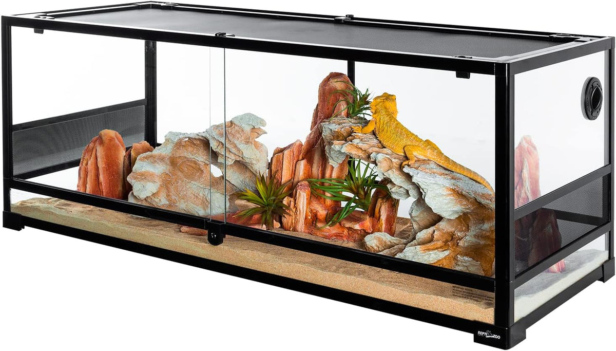 Reptile Tempered Glass Extra-Long Terrarium Habitats 48" x 18" x 18" Reptile Amphibians Large Enclosure for