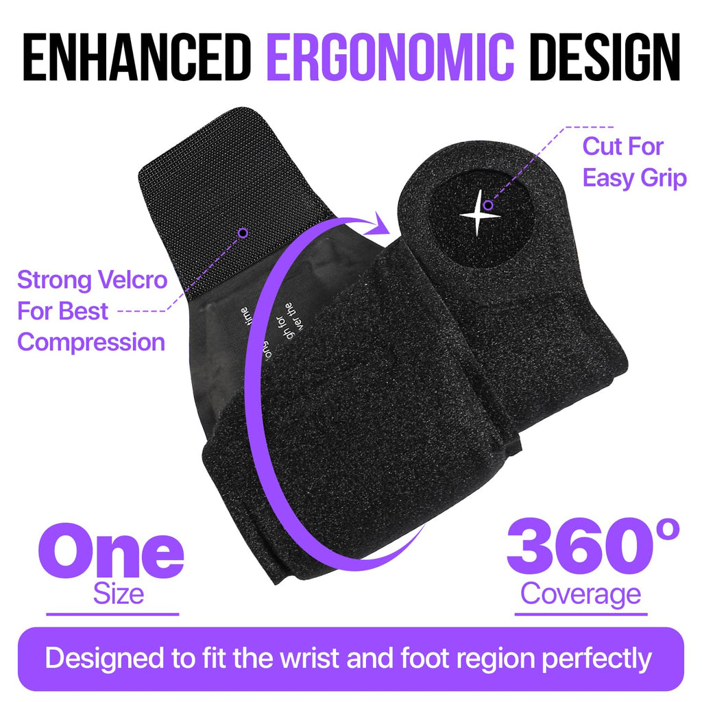 Wrist Ice Pack Wrap - 2 Pack Reusable Hot Cold Therapy Wrist Ice Pack for Carpal Tunnel Relief, Adjustable Wrist Ice