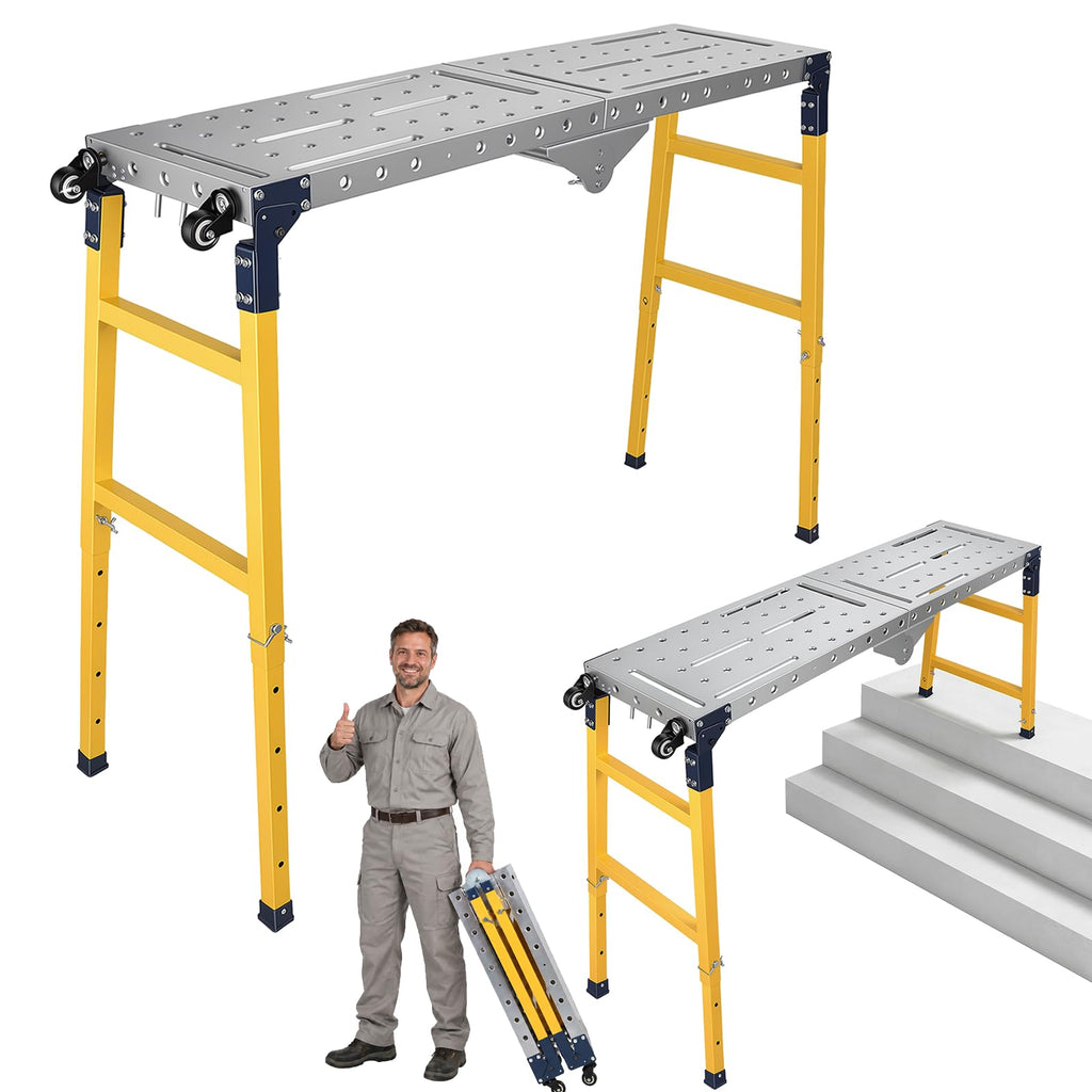 55x14 2-in-1 Work Bench Folding Welding Table, 1100LBS Work Platform