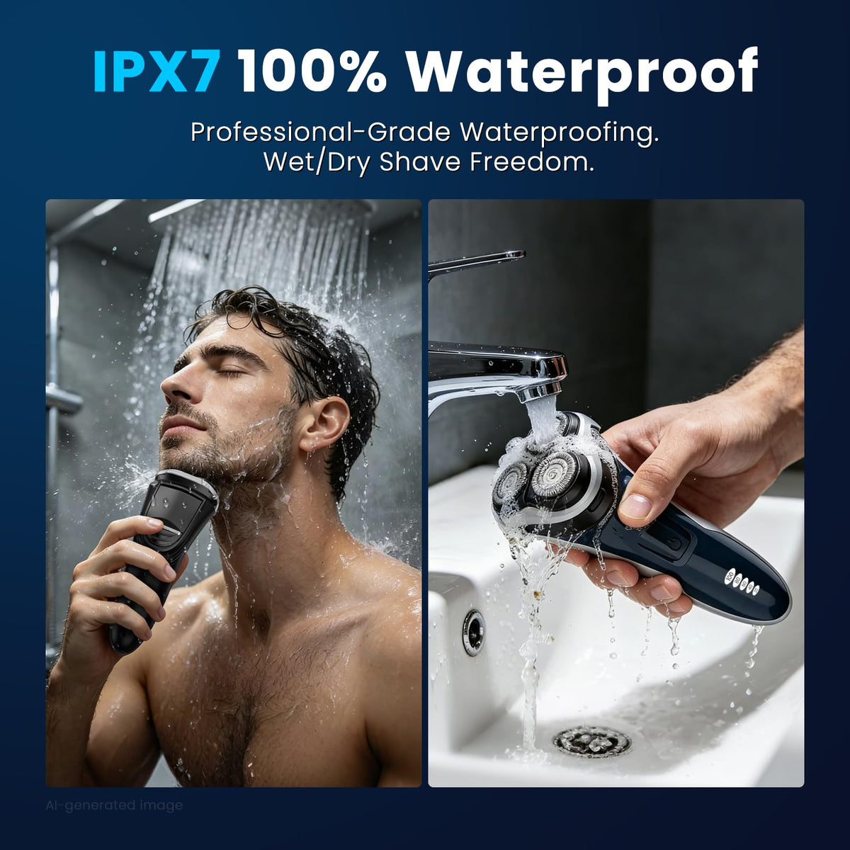 Rechargeable Electric Razor for Men: 120-Min Electric Shaver