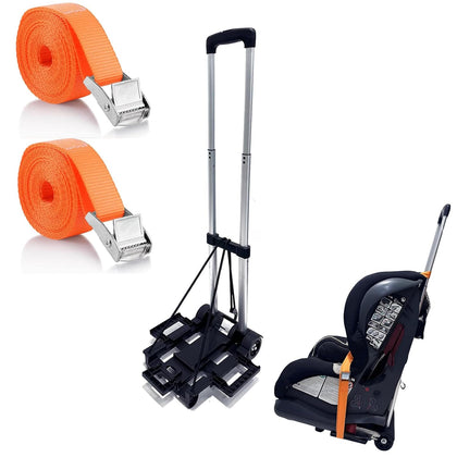 Car Seat Travel Cart for Airport, Foldable Car Seat Dolly & Roller, 90lbs Capacity Car Seat Carrier for Airport