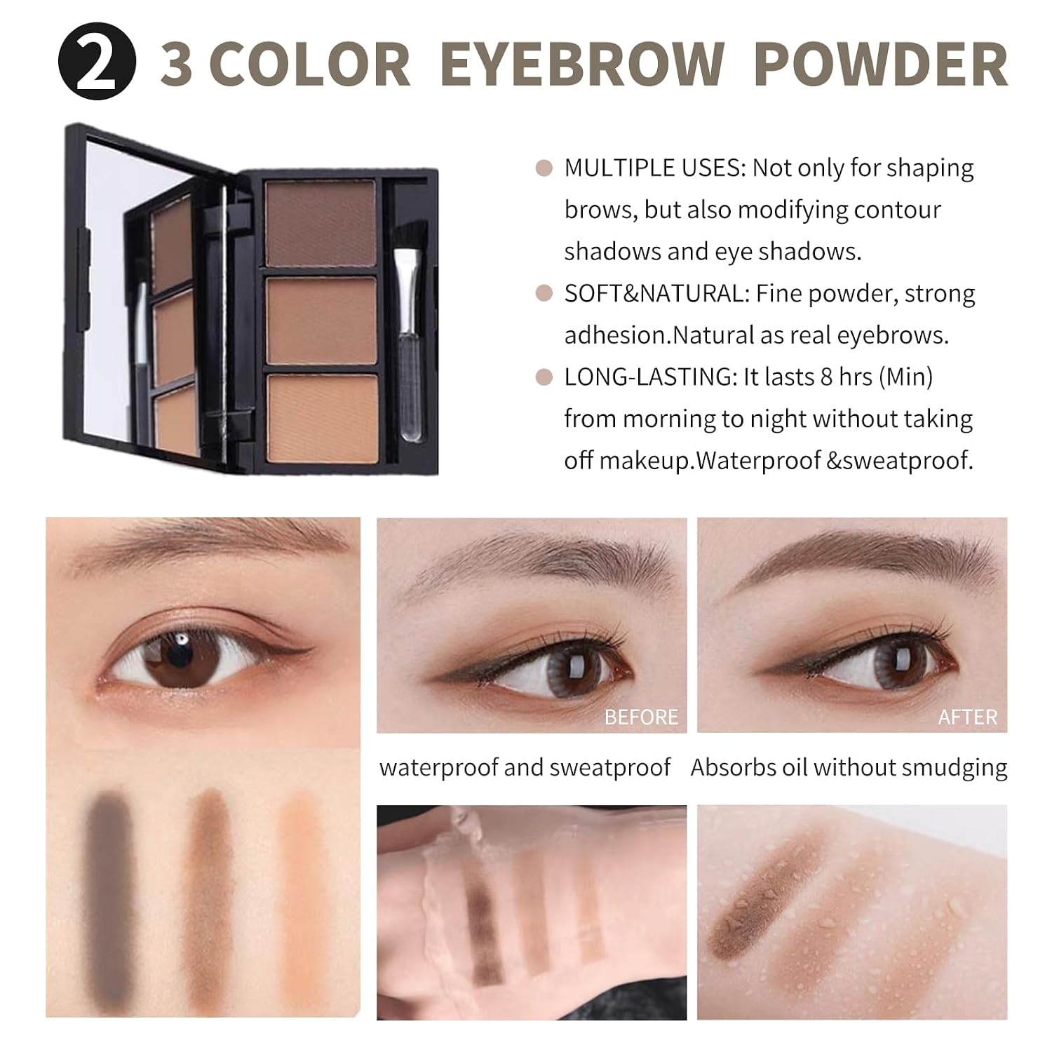 All in One Makeup Kit For Girls - 16 Colors Naked Eyeshadow Palette, 3Pcs Makeup Brushes, Waterproof Eyeliner Pencil