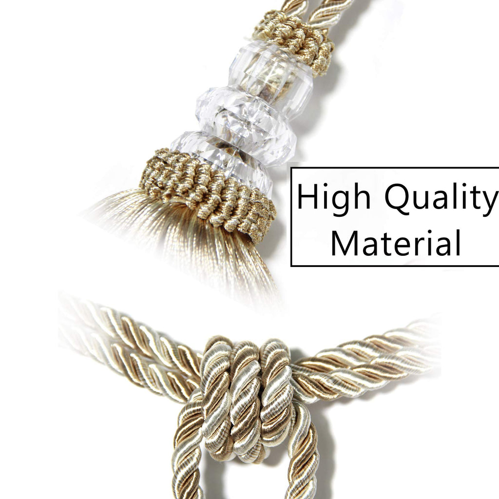2 Pack Curtain Tiebacks Hand-Woven Holdbacks Tassels Tiebacks