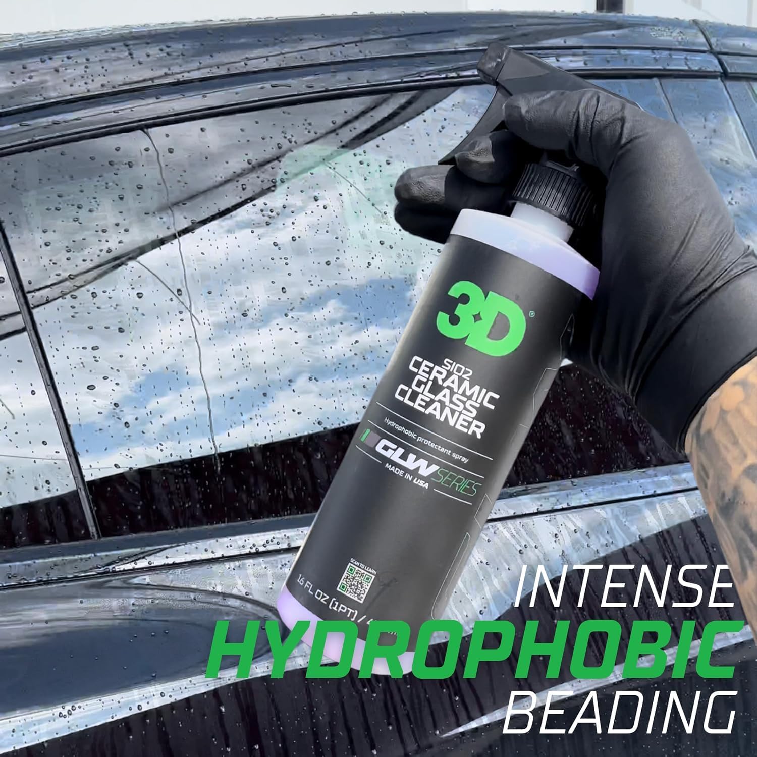 SiO2 Ceramic Glass Cleaner, GLW Series | Water & Rain Repellent | All-Weather Protective Ceramic Glass Cleaner | Safe