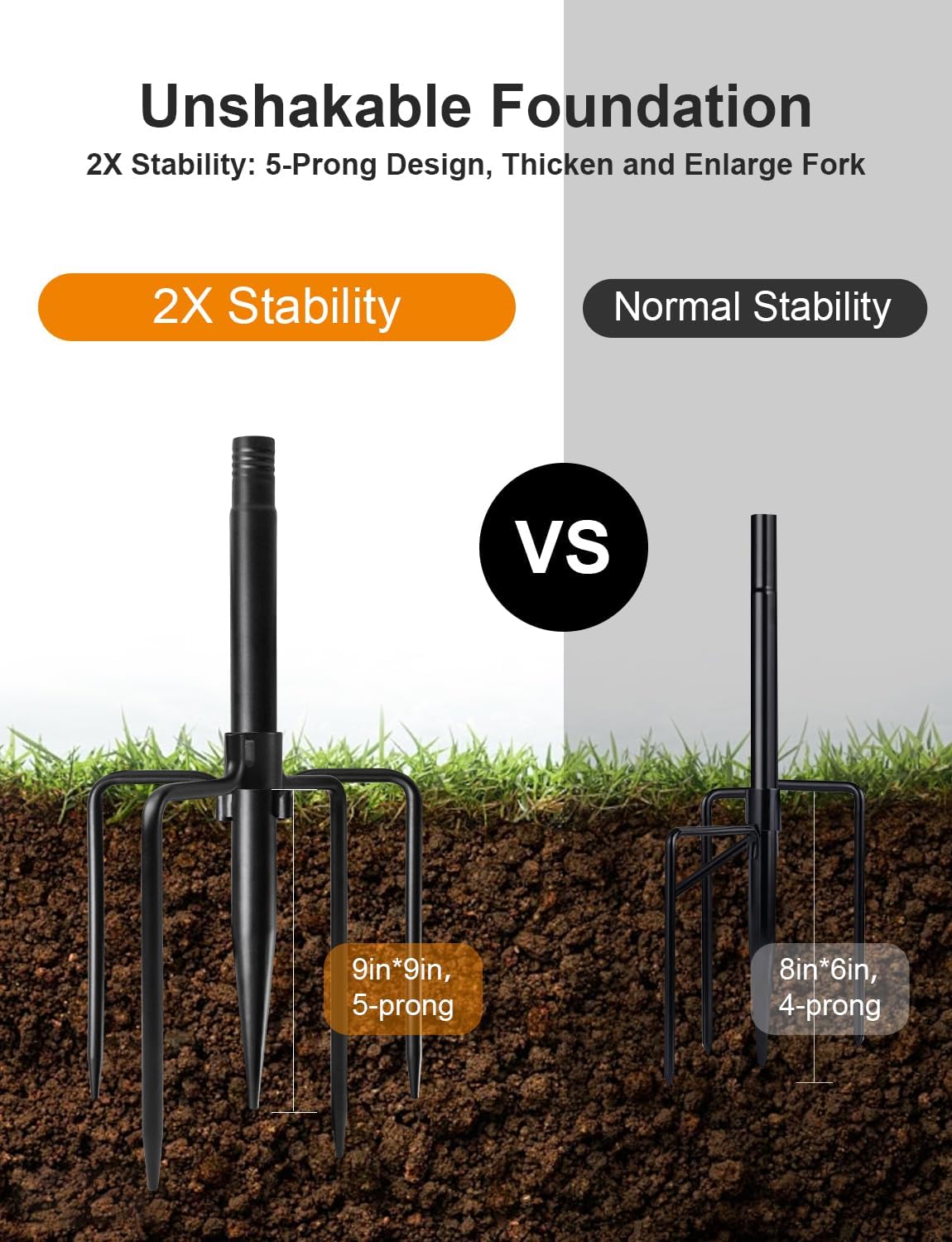 85 Inch Shepherds Hooks for Outdoor,Heavy Duty Shepherds Hooks for Outdoor with 5 Prong Base, Adjustable Stand Hanger