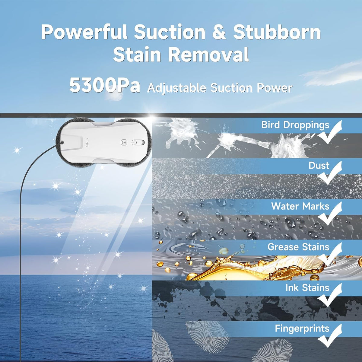 T11 Window Cleaning Robot with 4 Ultrasonic Water Sprays