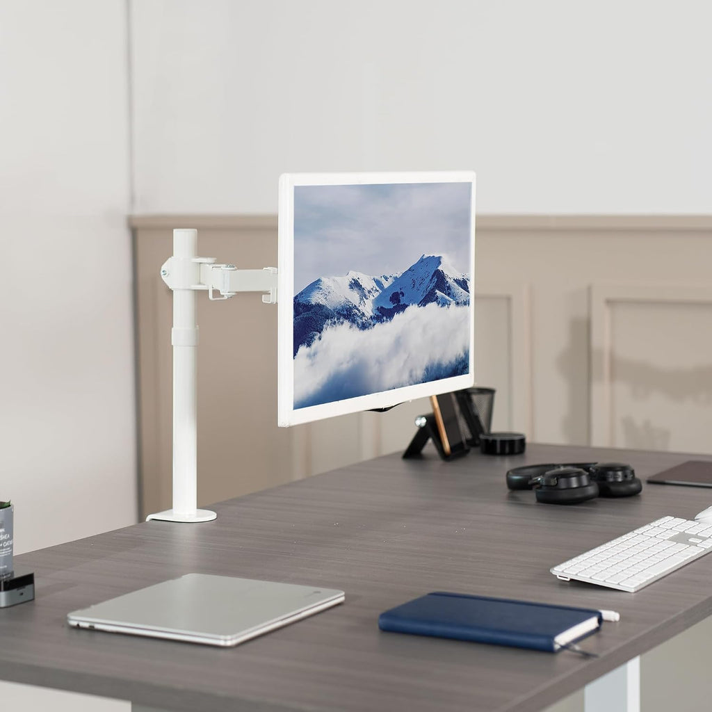 Single Monitor Arm Desk Mount, Holds Screens up to 32 inch Regular and 38 inch Ultrawide, Fully Adjustable Stand with