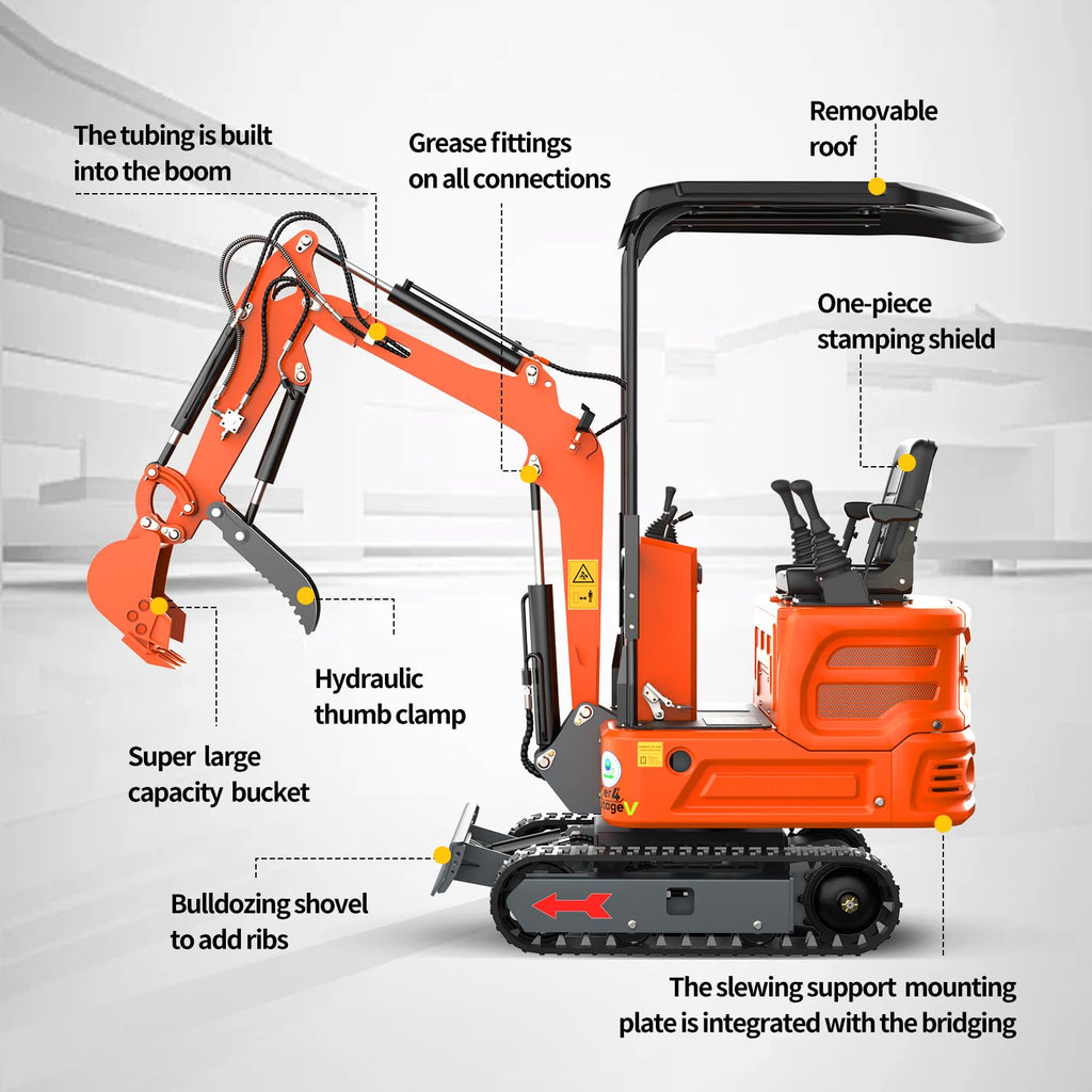 13.5 hp B&S Engine 1.2 Ton Mini Excavator with Pilot Control