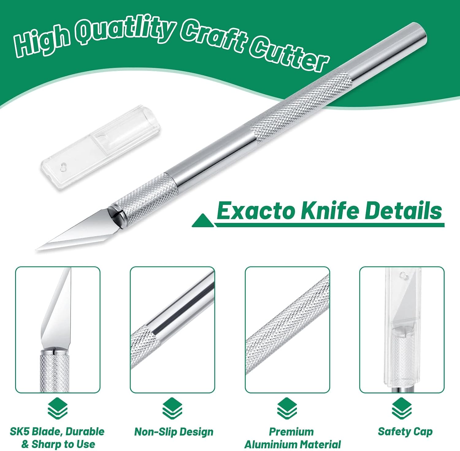 Exacto Knife with Hobby Mat for Crafts, Self Healing Cutting Mat Hobby Knife with 30 PCS Exacto Blades Precision
