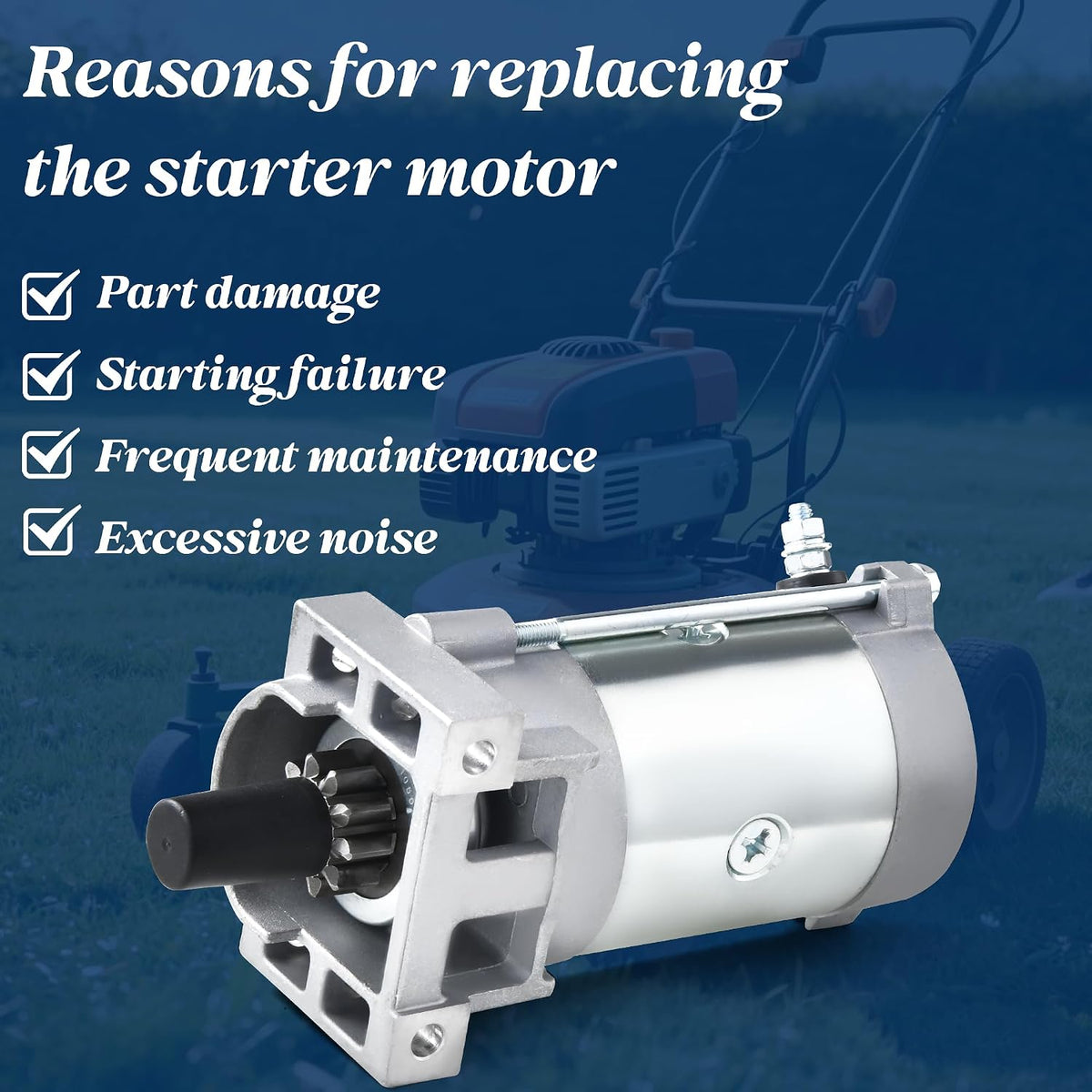 136-7880 10T CW Starter Motor for Toro Lawn Mower Parts - Direct Replacement for Toro/Exmark 2P77F Engines with Precision 10-Tooth Gear and OEM-Quality Construction